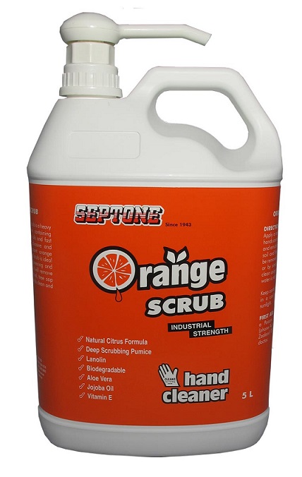 SEPTONE HAND CLEANERS ORANGE SCRUB PUMP PACK 5 L